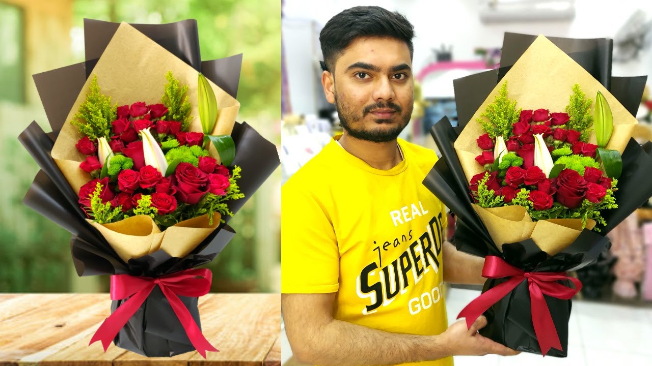 Flower Bouquet By Using Floral Fome | How To Wrap Bouquet | New Bouquet Techniques | Dream Flower