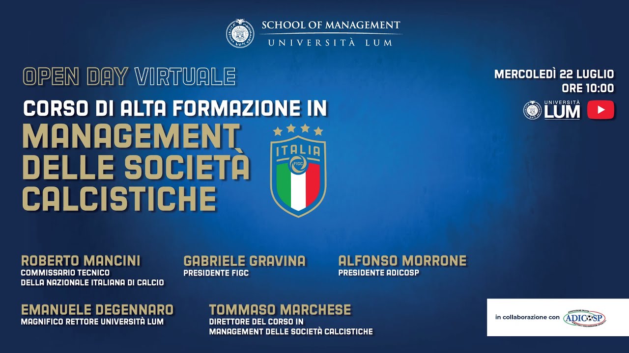 Corso di Alta Formazione in Management Sportivo