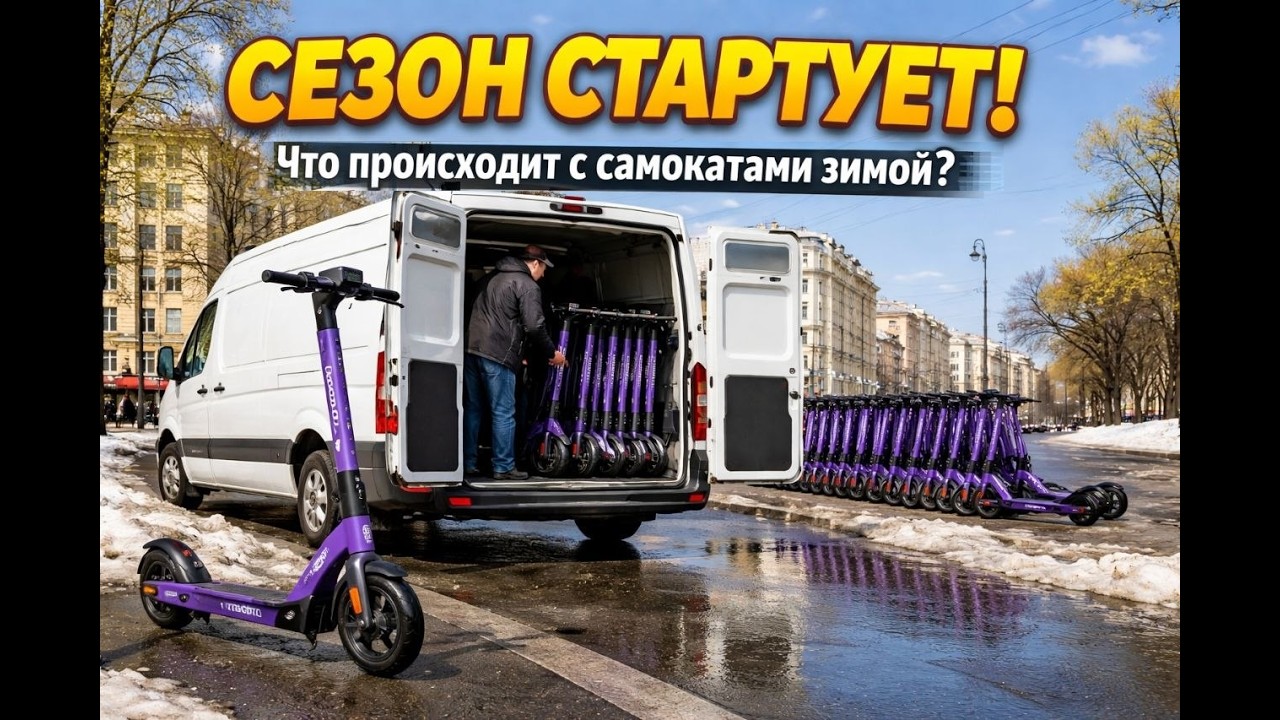 Скоро самокаты снова на улицах! А где они были всю зиму? Работа водителем в Юрент