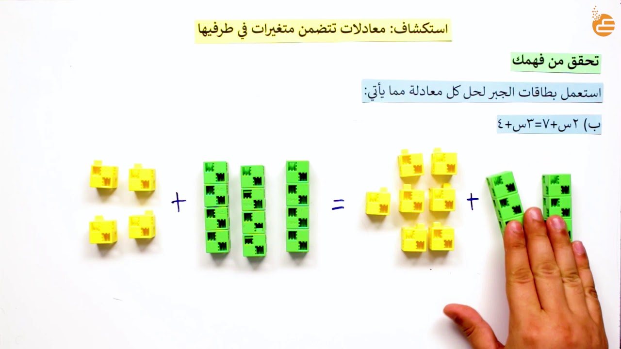 استكشاف   معادلات تتضمن متغيرات في طرفيها