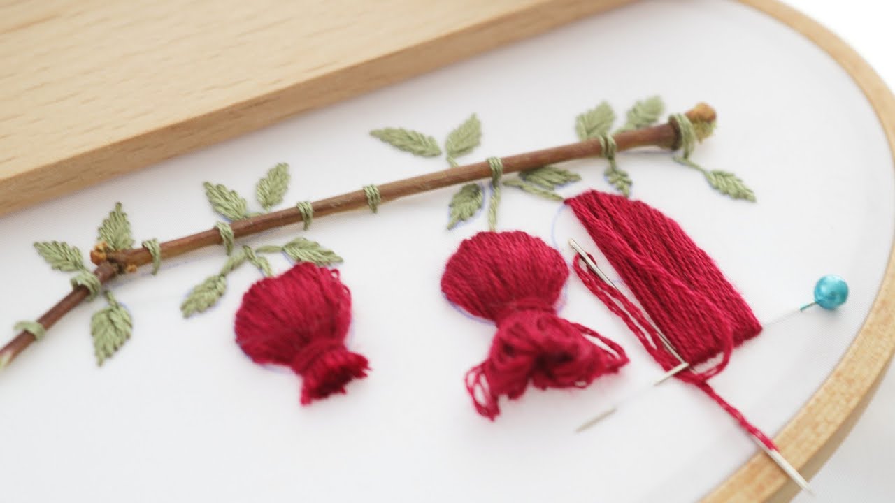 Pomegranate embroidery: beautiful embroidery for Yalda night #yaldanight #embroideryyalda