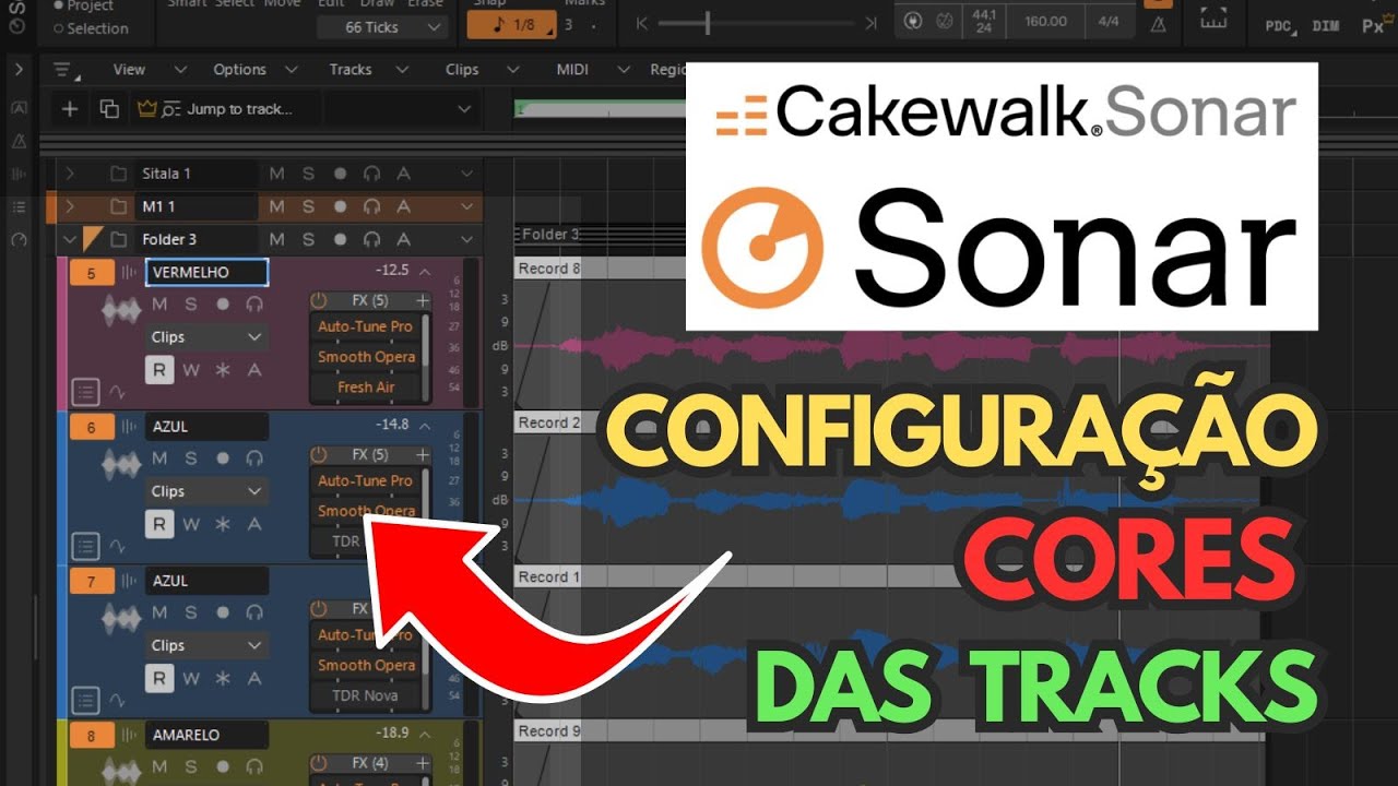 Cakewalk SONAR Cconfigurar CORES das tracks