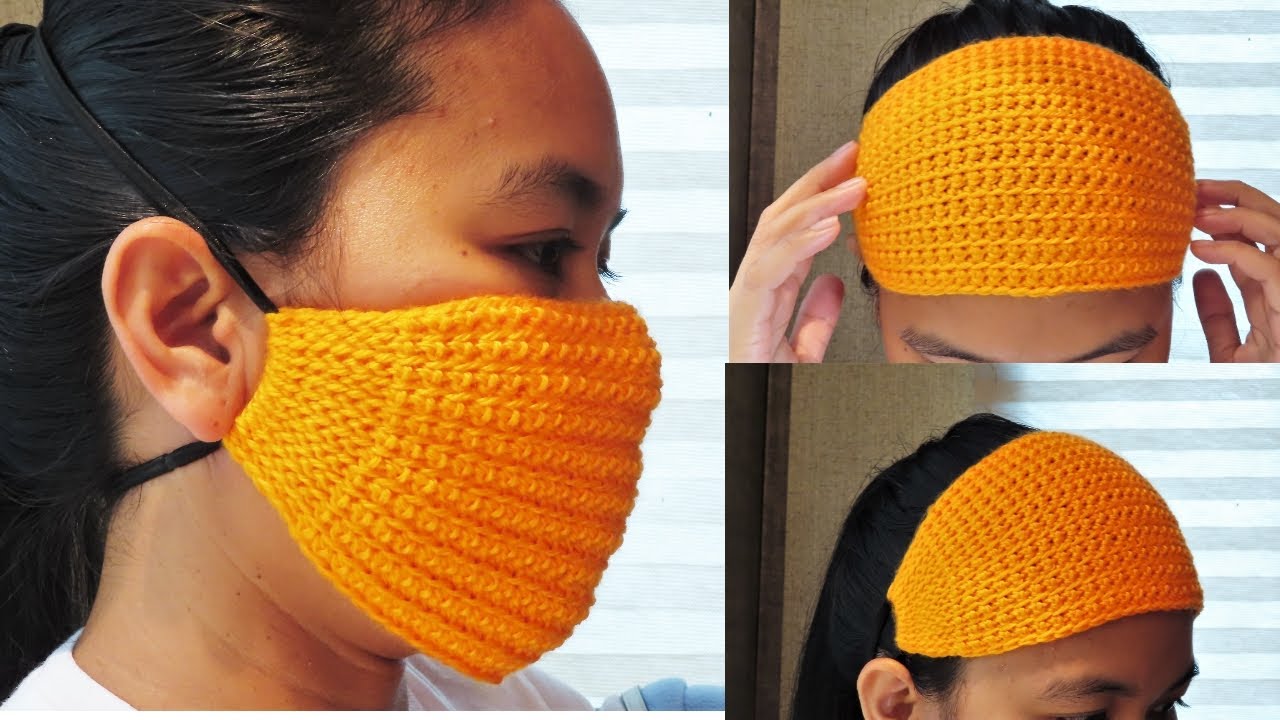 Crochet Basic 2in1 Pattern | Face Cover & Headband with Elastic Head Wrap