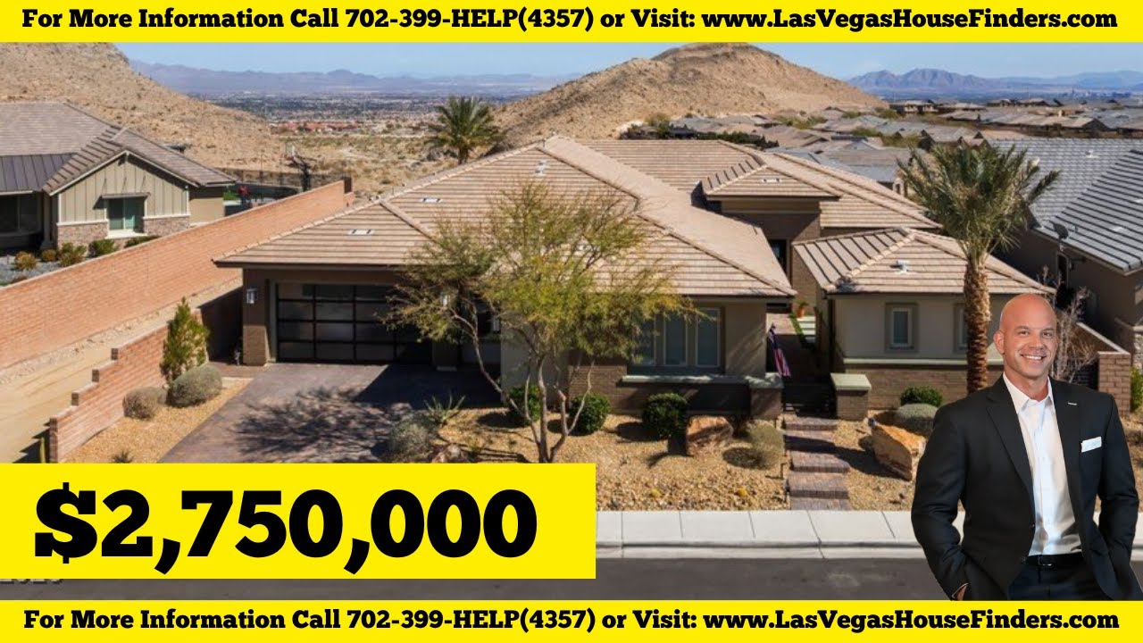 Las Vegas Exquisite single-story estate exudes opulence on premium lot with panoramic views.