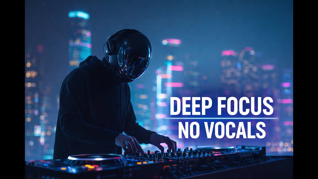 Deep Focus for Late Night Work　Calm Synthwave in a Neon City
