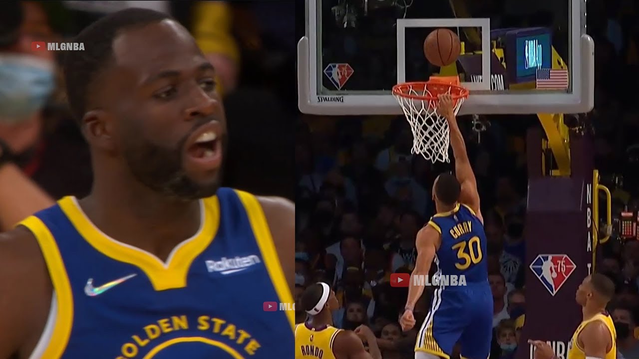 Steph Curry tries a weird layup/dunk thingy and goaltended his own shot 💀 Warriors vs Lakers