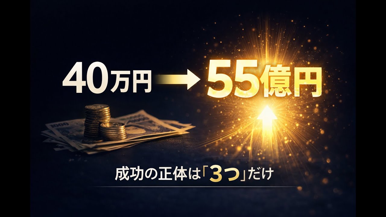 約40万円が55億円に変わった「たった3つの法則」