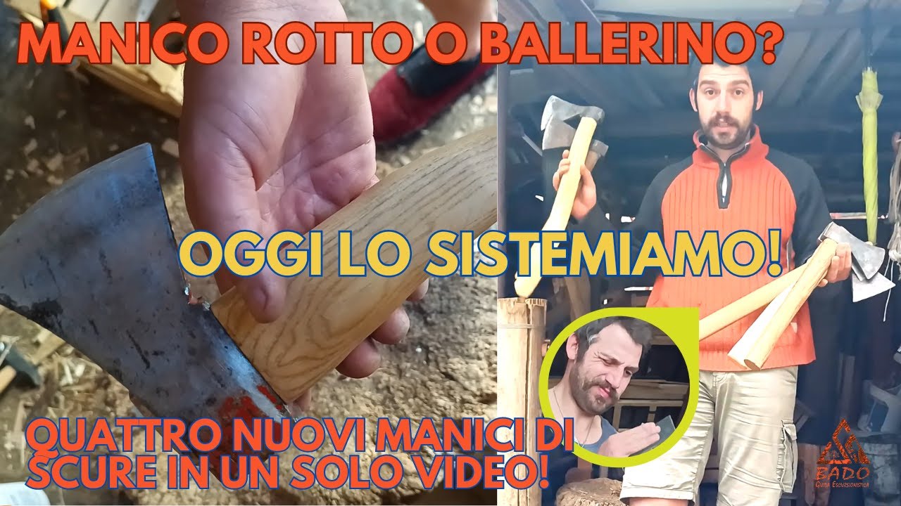 Manici rotti? Rifaccio 4 manici di accette in un video solo!