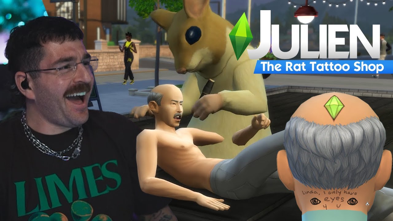 i opened up a rat tattoo shop in the sims 4