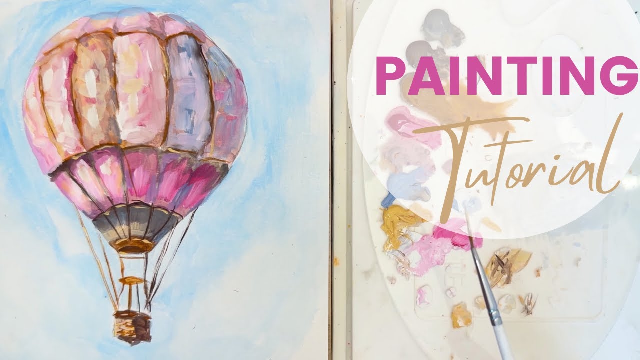 How to Paint a Hot Air Balloon With Acrylic Paints Real Time Painting Tutorial 