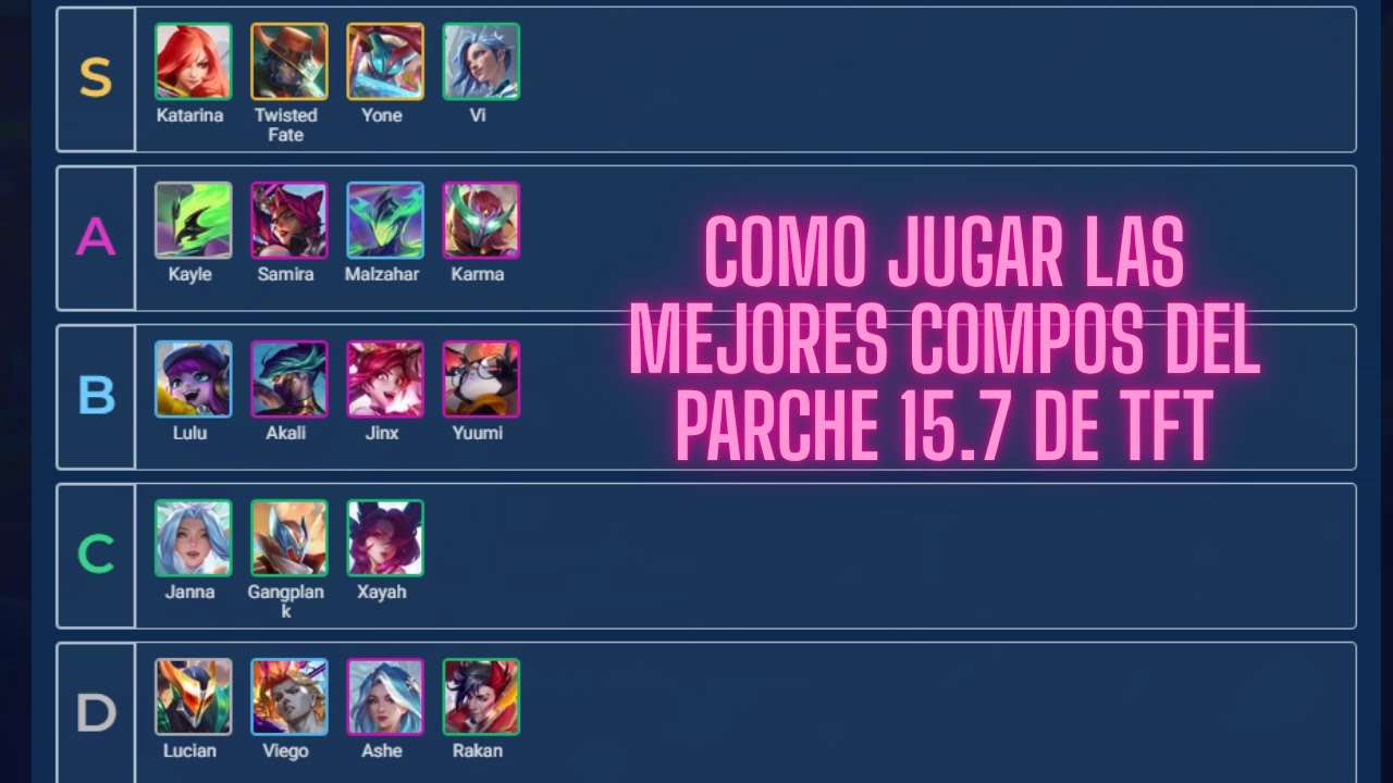 COMO JUGAR LAS MEJORES COMPOSICIONES DEL PARCHE 15.7 DEL SET 15 DE TFT