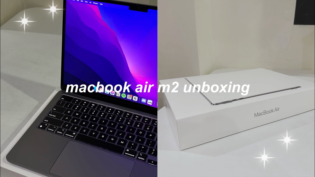 macbook air m2 (space gray) unboxing | accessories + laptop sleeve  💻