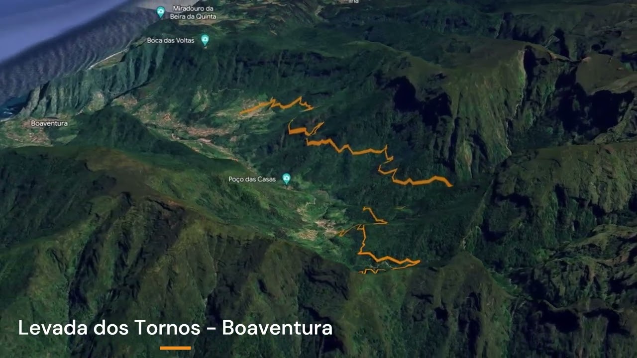 Levada dos Tornos - Boaventura Trail Map, Walking&nbsp;in&nbsp;Madeira