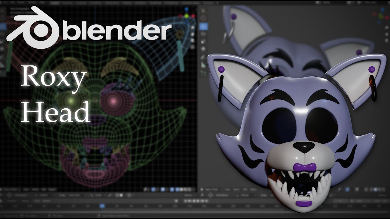 Modeling FnaF(Roxy/Head) in Blender 3D. Part 1.