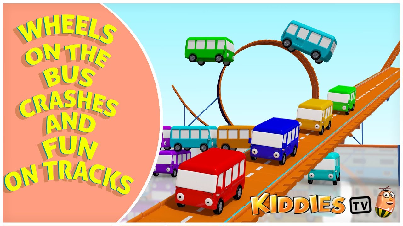 Wheels on the Bus Crashes & Fun on Tracks | Wheels on the Bus | Nursery Rhymes & Kids Songs