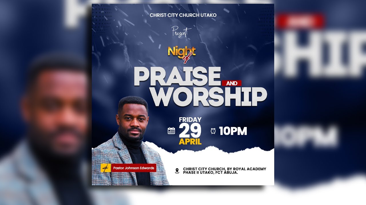 Night of Praise and Worship | How to design a church flyer | Photoshop Tutorial
