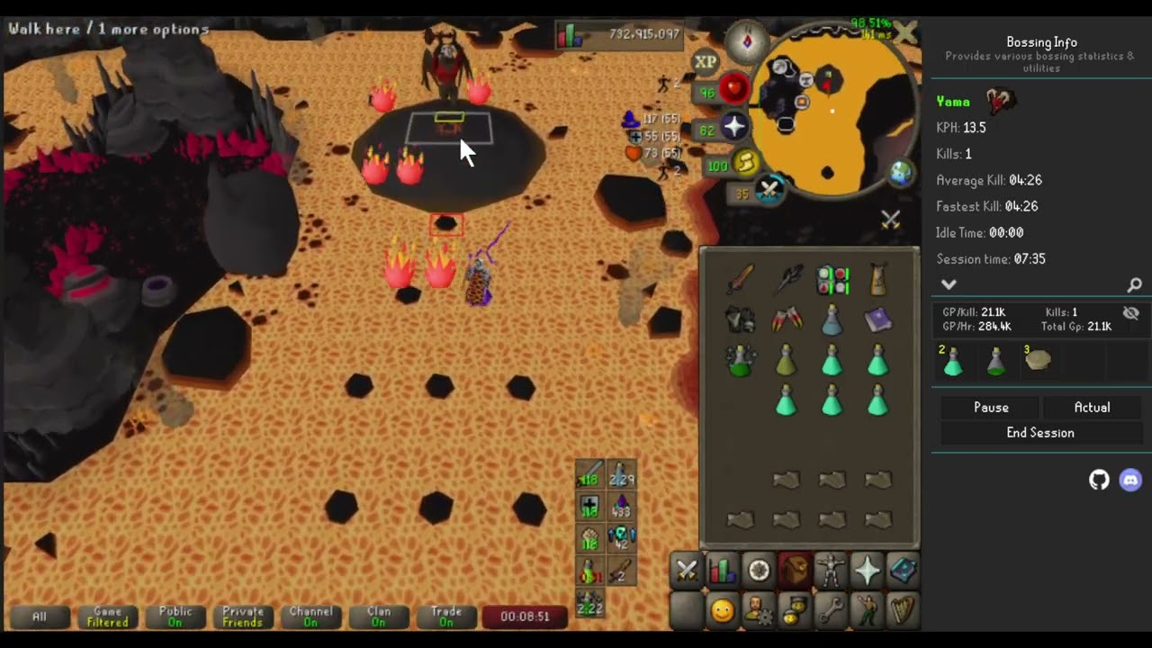 [OSRS] Yama melee solo 4 kill trip example 12 kph