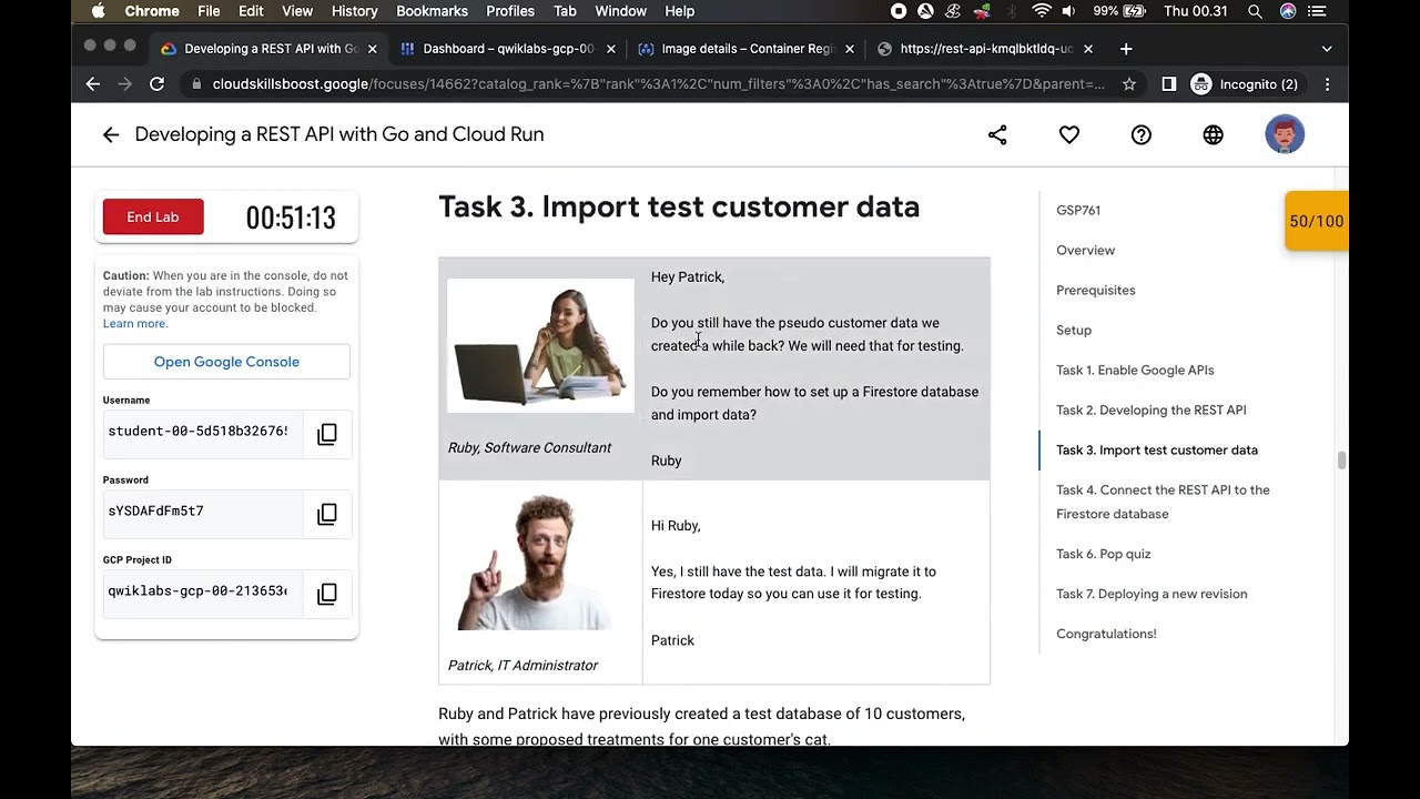 Developing a REST API with Go and Cloud Run GSP761