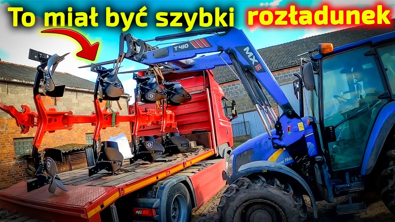 Kierowca Artur dostarcza pług Gregoire-Besson ROVER 60, trudny rozładunek [Korbanek]