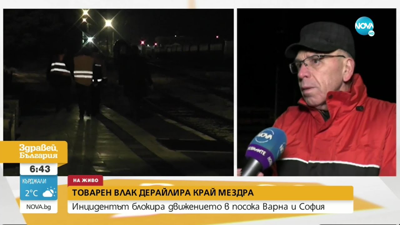 Инцидент с товарен влак на гарата в Мездра - Здравей, България (15.12.2021)
