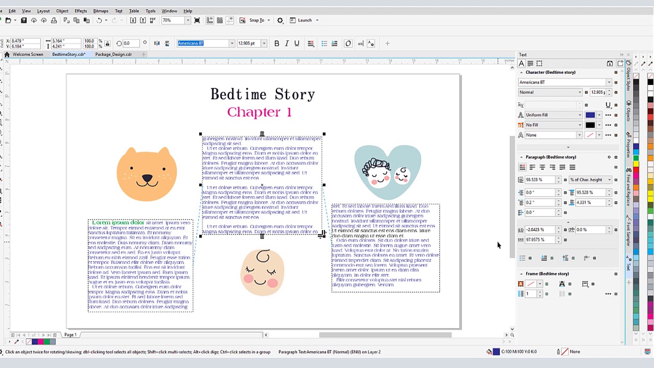 Formatting Paragraph Text in CorelDRAW (PC)