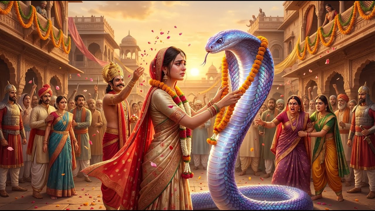 आखिर क्यों 🤔 की लड़की नेसांप 🐍 से शादी | क्या मजबूरी रही होगी लड़की की? #ai #hindikahaniya