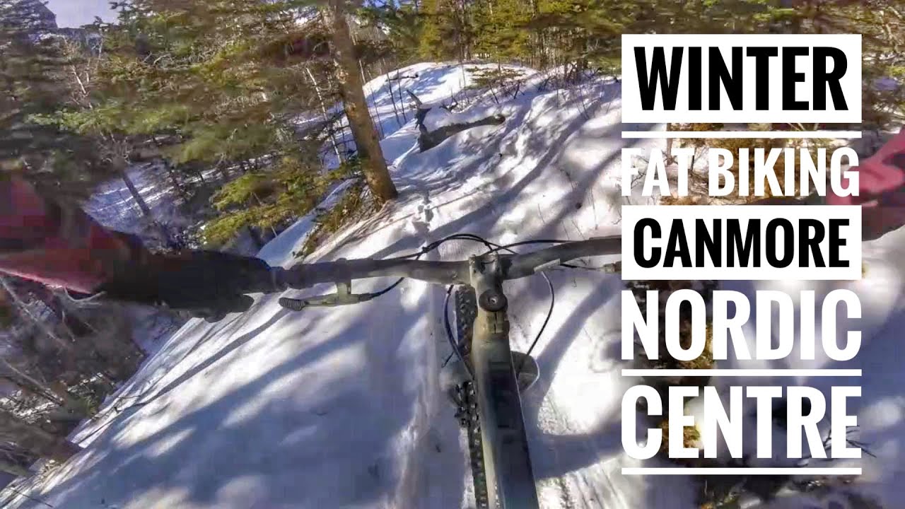 Winter Mountain Biking - Fat Biking at Canmore Nordic Centre, Canmore Alberta Canada
