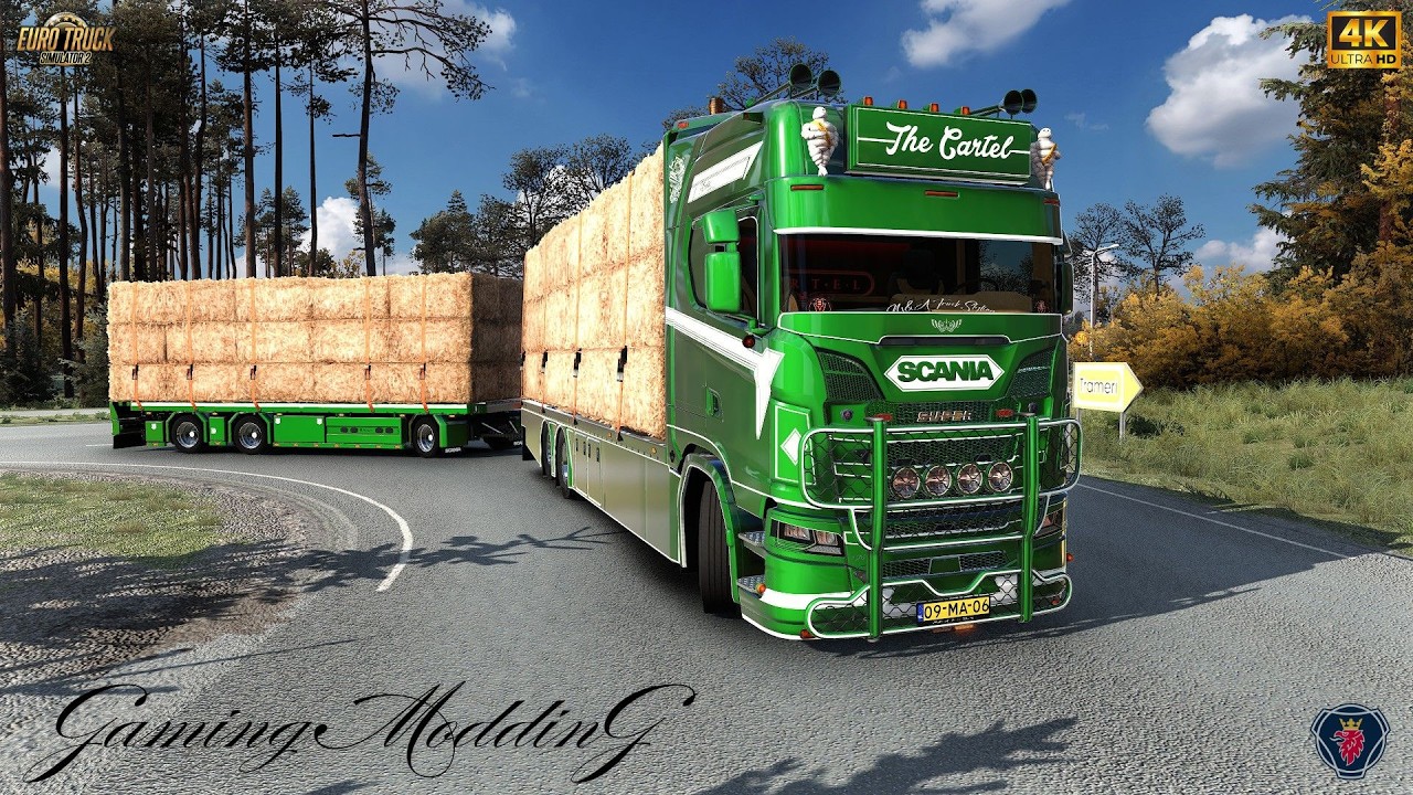 ETS2 1.57 | Realistic Driving | Scania NG 770S CARTEL | Transporting Hay | POV 4K | #ets2