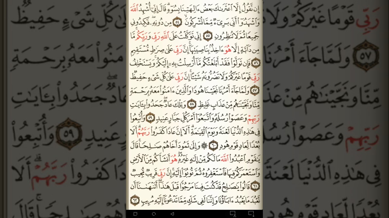 ماهر المعيقلي سورة هود مكتوبة صفحة 228 مصحف المدينة المنورة جودة عالية