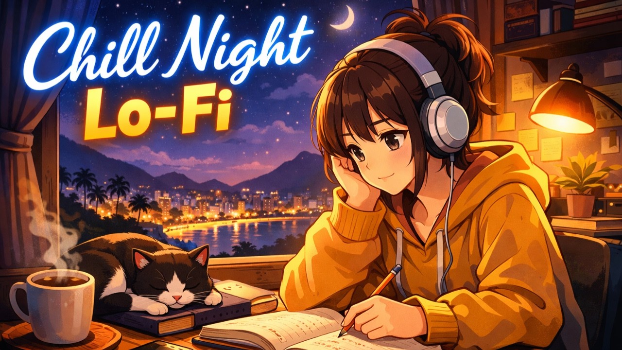 Chill Night Lo-Fi – 1 Hour Relaxing Study & Work Music | Calm Lo-Fi Beats for Sleep & Focus