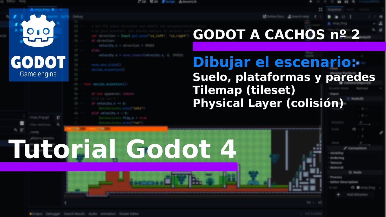 Godot a cachos nº 2. 🔥 Tutorial godot 4 en Español 🔥 Plataformas, paredes y suelo (Tilemaps)