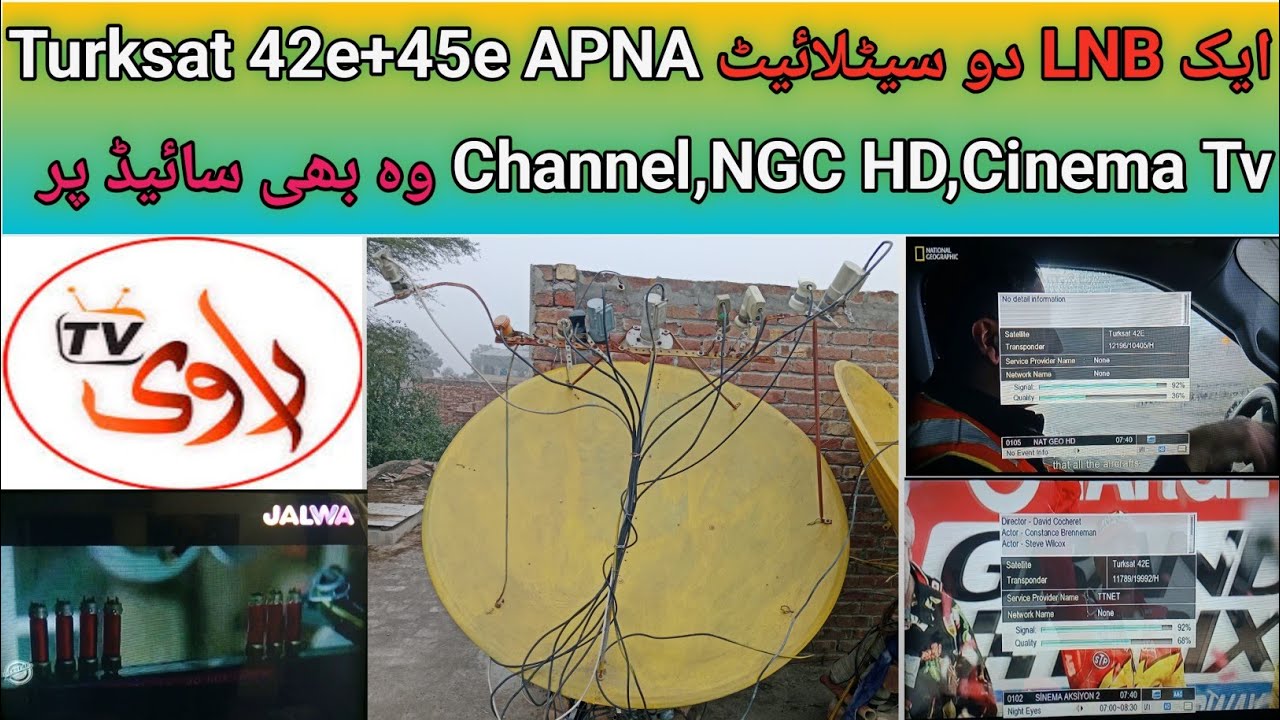 Turksat 42e & 45e Ravi TV on the same 1 LNB | NGC Channel History Channel | Cinema Tv | Multi Setup