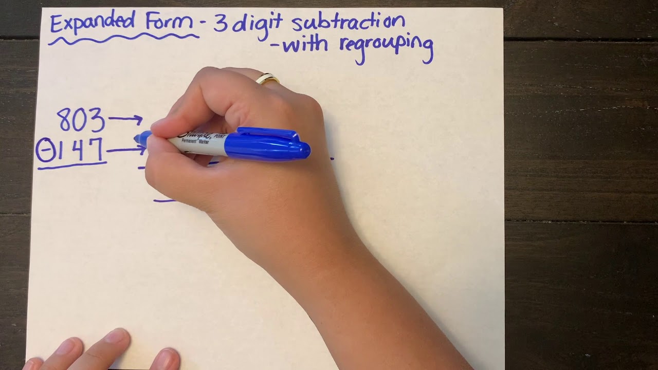 3 Digit Subtraction Expanded Form WITH Regrouping