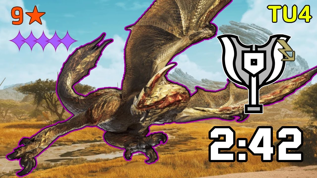 Monster Hunter Wilds - Tempered Seregios 9★ 5✦ VS Charge Blade Comfy Build (TU4) 02'42''86