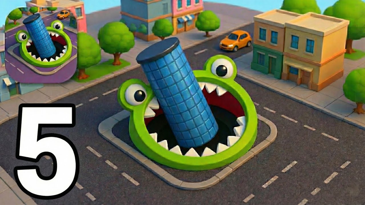 Hole.io - Gameplay Walkthrough Part 5 Tutorial & Eating The Whole City! (Android & iOS)