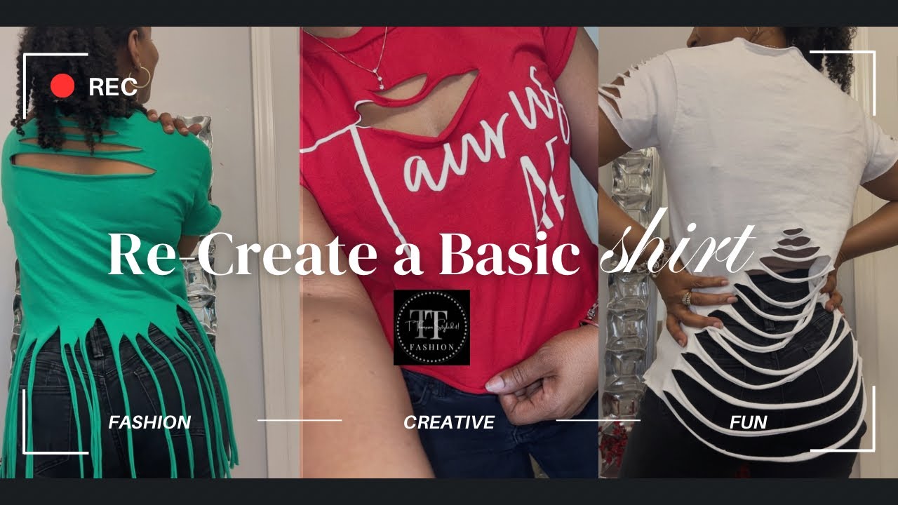 DIY Fringe Hem Shirt | Cut Up Shirt | Recreated Unisex Shirt | Fashion on a Budget | Must Try 👍🏽