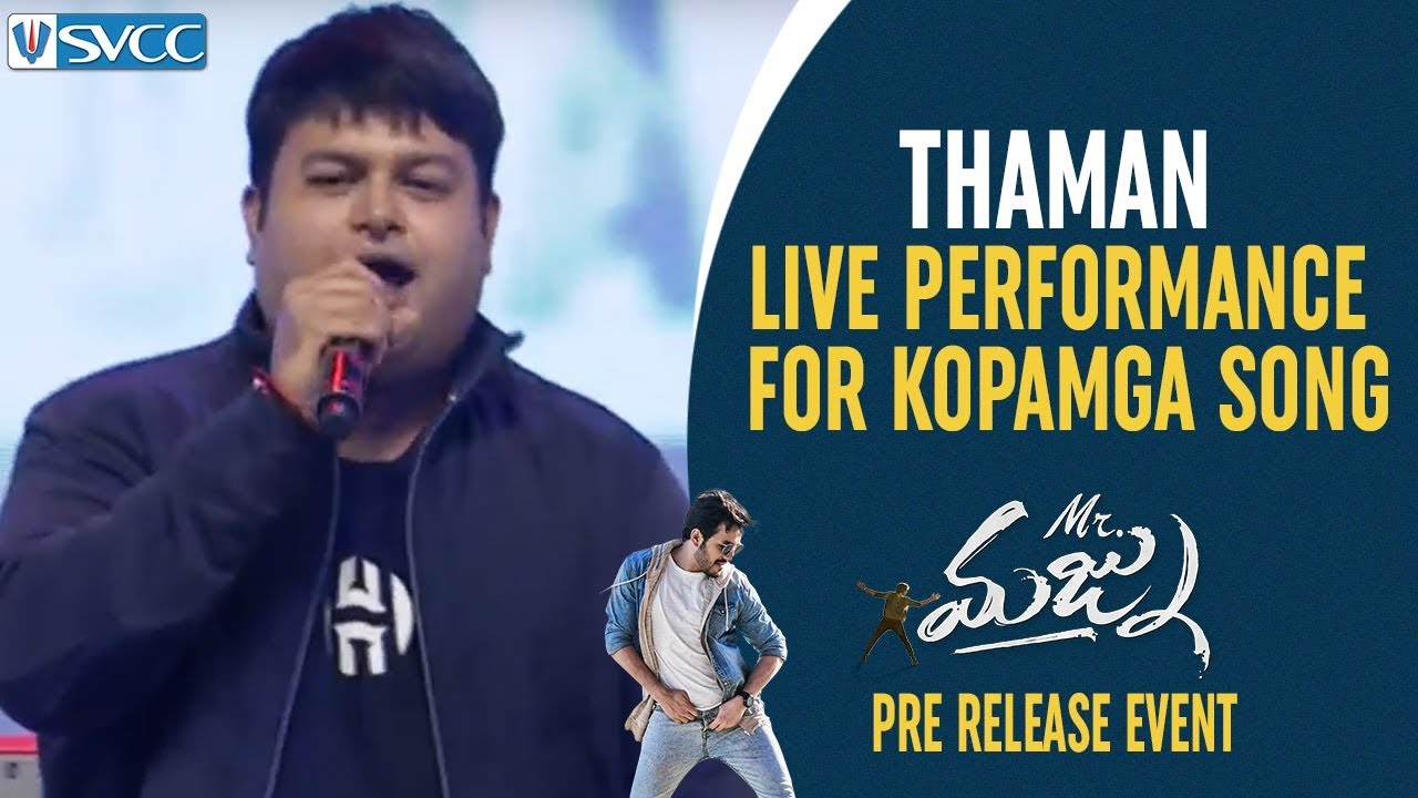 Thaman LIVE Performance for Kopamga Song | Mr Majnu Pre Release Event | Akhil Akkineni | Jr NTR