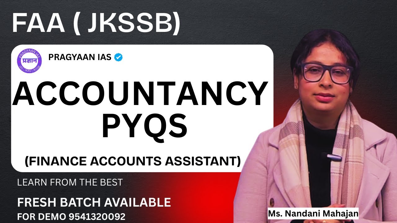 JKSSB Finance Accounts Assistant Accountancy PYQs #jkssb #faa #juniorassistant #jammukashmir #study