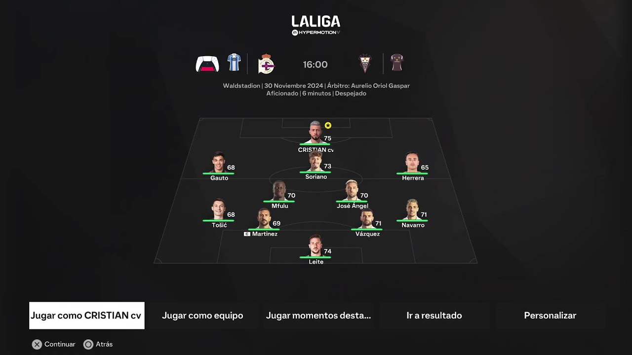 Jugando modo jugador
