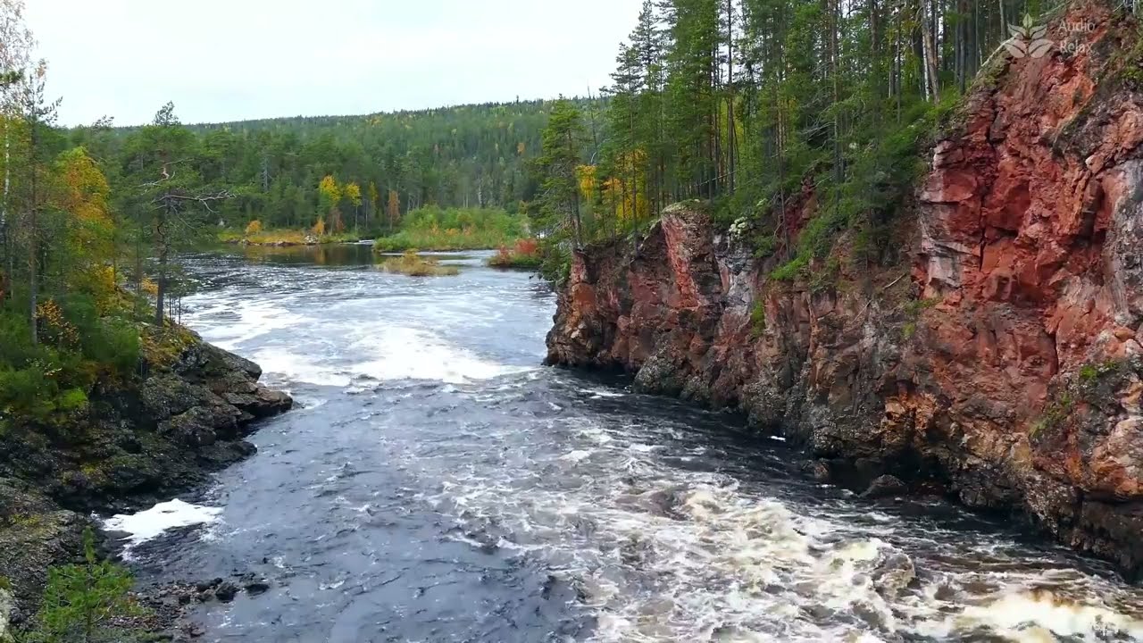 Успокаивающие звуки быстрой реки (10 часов) Расслабляющие звуки природы. Белый шум для сна.