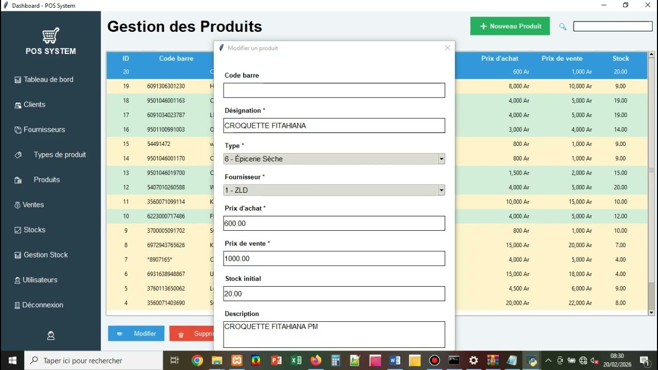 POS V II - Point of sells- python Zeldo MAURICE