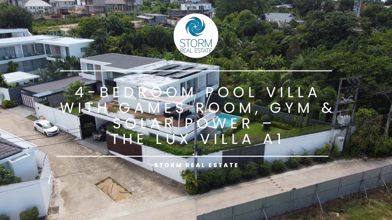 4-Bedroom Pool Villa with Games Room, Gym & Solar Power – The Lux Villa A1