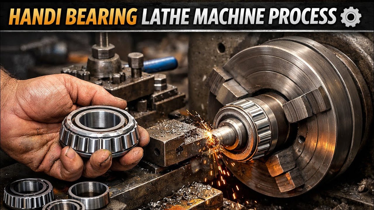 Handi Bearing Lathe Machine Process ⚙️ | Hand Bearing Fitting & Turning Work | Workshop Lathe Job
