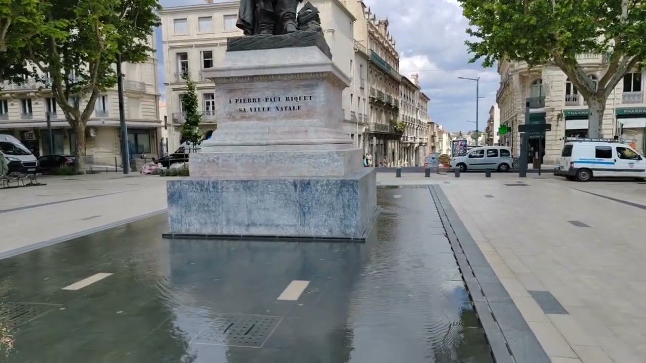 A 4K stroll along the Allées Paul Riquet in Béziers, Southern France