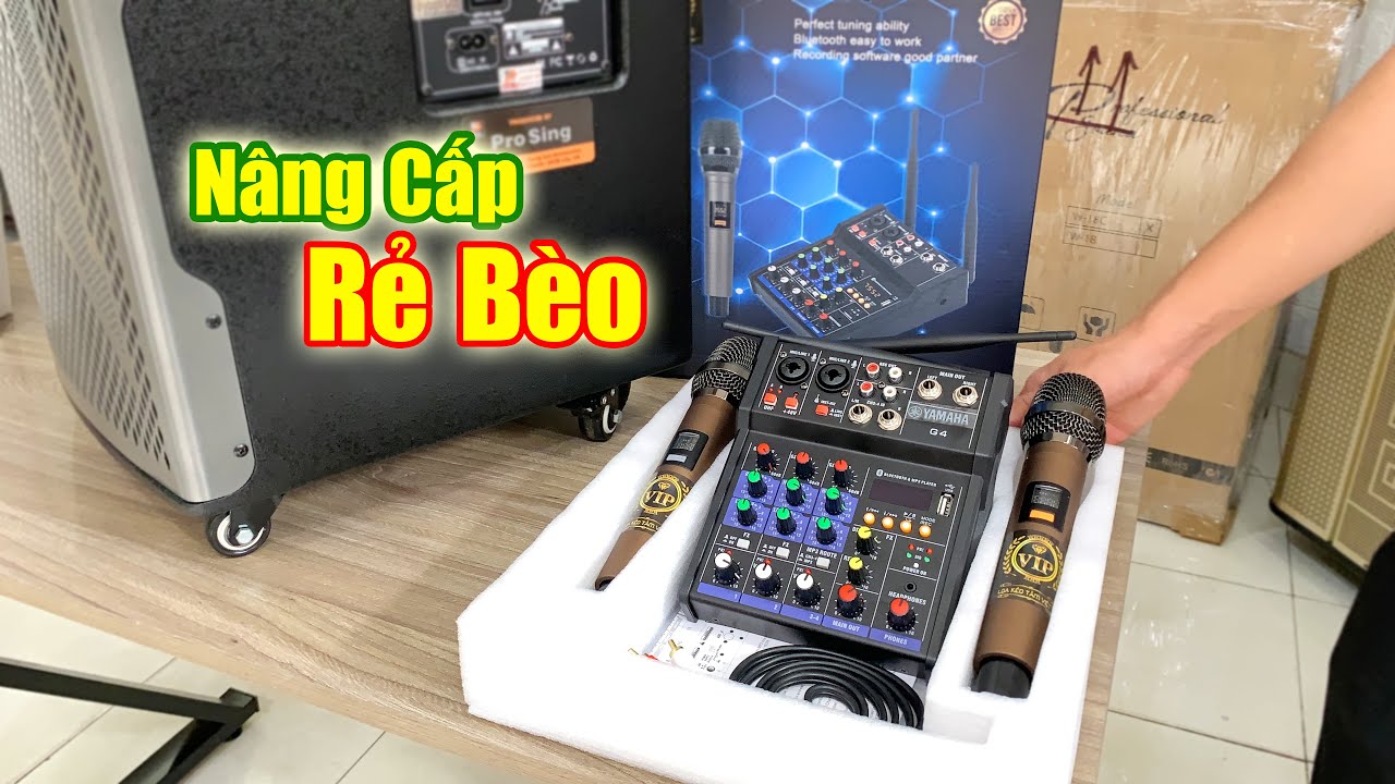 Mixer G4 k&egrave;m 2 micro Kh&ocirc;ng d&acirc;y - Loa K&eacute;o, Loa vi t&iacute;nh dở cũng th&agrave;nh hay
