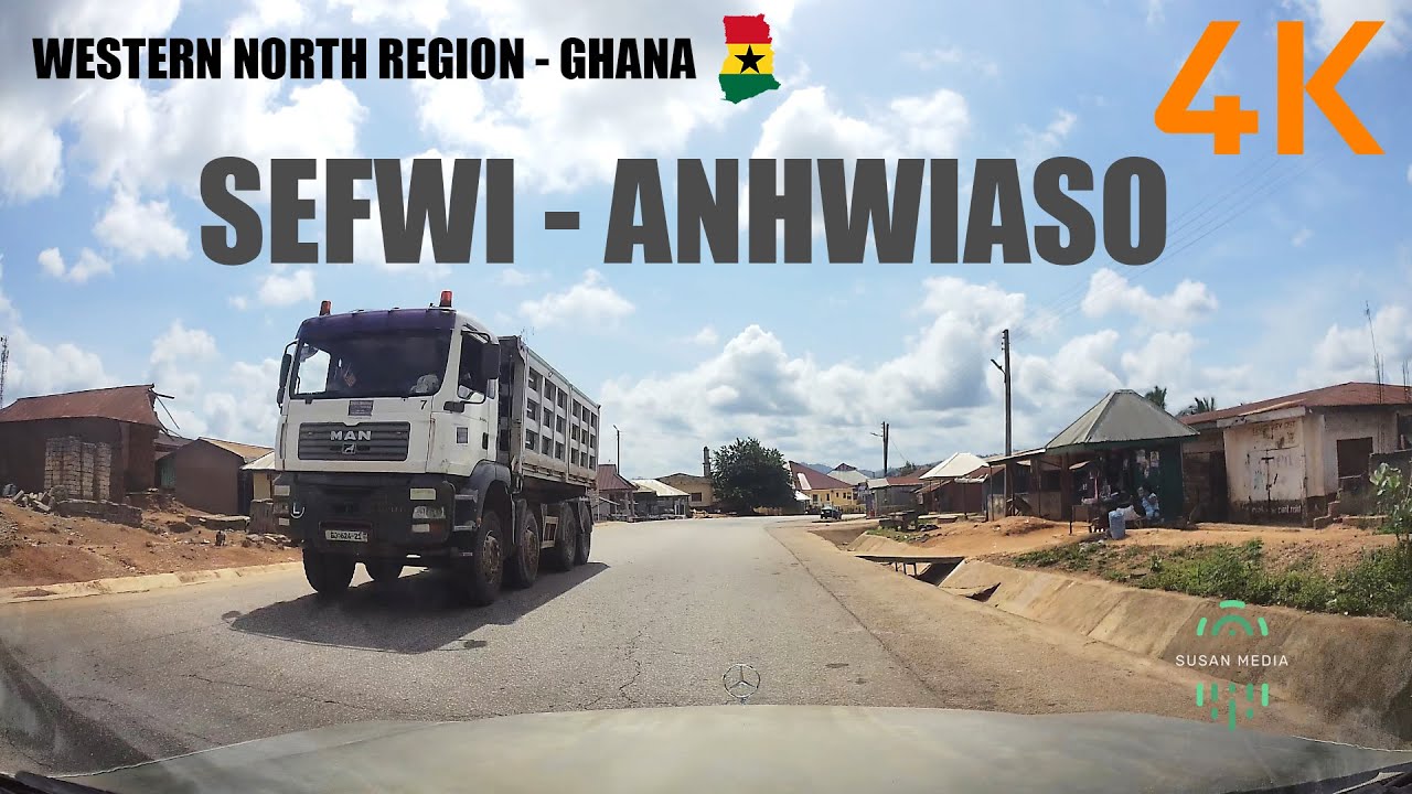 Sefwi Anhwiaso Drive from Afamu Peraso in the Western North Region of Ghana 4K