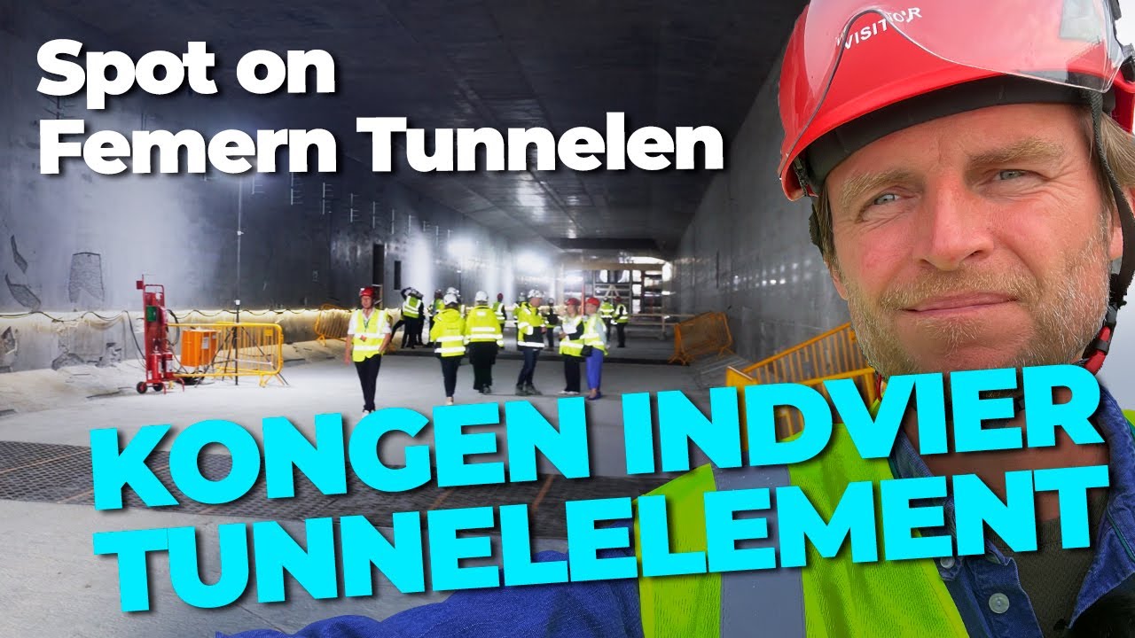 Kong Frederik 10 indvier det første tunnelelement i det store Femern tunnel projekt.