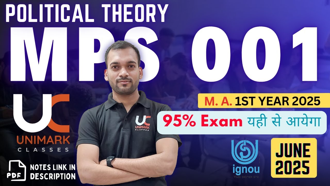 MPS 001 Secure 95+ | June 2025 IGNOU Important Questions With Answers (Notes) | Unimark Classes