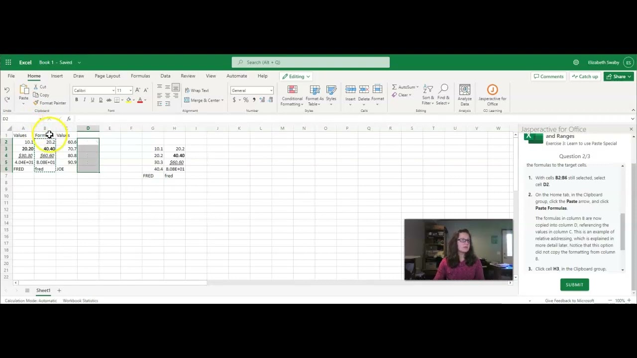 Excel 2.3 Learn to use Paste Special - JAO