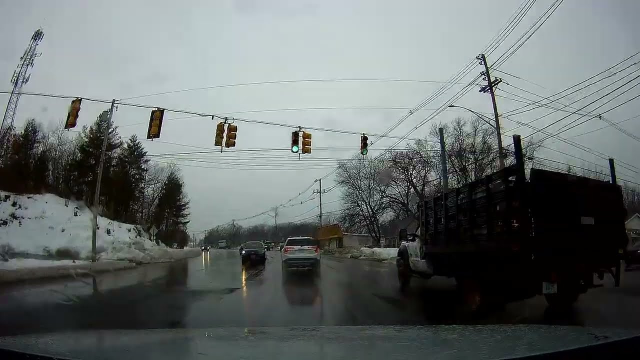 Rainy drive through Johnston and Smithfield, Rhode Island